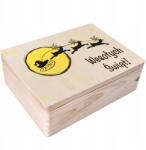 Creative Deco Karácsonyi díszdoboz ajándéknak, karácsonyi üdvözlettel, gravírozott, 40x30x14 cm (CUSTO0504)