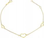 Lovrin Arany karkötő 585-ös, láncos, áttört három szíves medállal, 14 karátos (60826149)