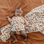 Tommy Lise pamut muszlin pelenka fehér leopárdmintás 120x120 cm (701318)