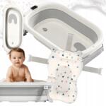  Összecsukható Baba Kád Csecsemőknek 0-3 Éves Korig, Szilikon, Párnával És Dugóval (WANIENKA SKŁADANA DLA NIEMOWLĄT DZIECI 0-3)