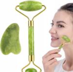 Lewer Jadeit Archoz Arcmasszírozó Gua Sha (relaksuje redukuje opuchliznę cienie lifting)