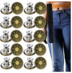  Fém gomb Gombok 10 db-os gomb szett kerek 17 mm-es nadrághoz dekoratív (Zestaw guzików wkręcanych 10 szt + śrubokręt)