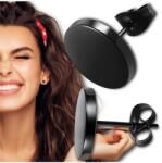  Fekete férfi és női fülbevaló punk stílusú ál-alagút kerek sebészeti acél (Kolczyki unisex fake tunel czarne)