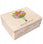 Creative Deco Gravírozott fa ajándékdoboz anyának, nagymamának, születésnapra, esküvőre, 40x30 cm (JANCDSD140BCUSTOMMDAYBOUQUETFBM)