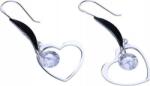 Lovrin 925-ös ezüst fülbevaló, lógó szívecskék cirkónia kövekkel, mutatós ezüstből (Lovrin 46862)