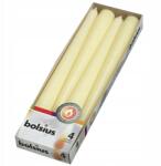 Bolsius Hagyományos asztali gyertyák, étkezési gyertyák, krém színű, illatmentes, hegyes Bolsius, 4 db (8711711156024)