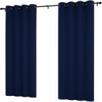 NOW-ART Kész függöny, matt, 145x230 cm, karikás, sima, fényáteresztő (LEN-1 Granatowa 230)