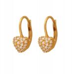 Lovrin Arany 585 csillogó fülbevaló szív alakú, cirkóniával kirakott ajándék (61112575)