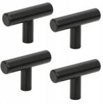 B&B 4 db Fém bútorfogantyú, fekete, modern stílusú, szekrény- és fiókgombok (Z4 G105 CZ)