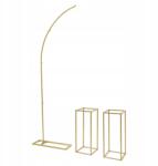  3 db-os Arany Esküvői Boltív, Esküvői Asztaldísz Fém Virágtartó Állvány (Wedding Arch)