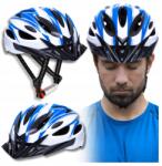 Ercole Állítható Mtb Férfi Kerékpáros Sisak Országúti Kerékpárhoz, Silddel, 54-62 cm (R0097_BIAŁO-NIEBIESKI)