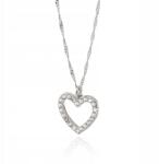 Giorre Nyaklánc cirkóniákkal kirakott szívvel, 925 ezüst, platina bevonattal (5905804383869)