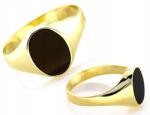 Lovrin Férfi aranyozott ónix gyűrű 375-ös finomságú, polírozott, fényes, 2.68g, R19-es méret, ajándékba (62097868)