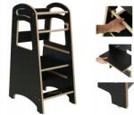 Skyline Fekete Mdf konyhai segítő torony fellépő gyerekeknek, 86 cm magas, Montessori (PK20060025)