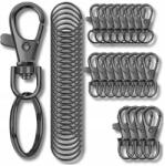 EdiBazzar Fém Kulcstartó 20 db Karabinerrel, Kulcskarikával és Medállal (Metalowy Brelok do kluczy 20 szt)