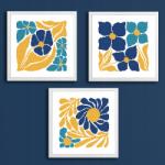 Coricamo Keresztszemes hímzés Hímző szett Aszketikus virágok triptichon (Z 10865)