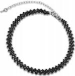 EdiBazzar Cirkónia köves choker nyaklánc, fekete, elegáns, kristályos gallér (Wieczorowy naszyjnik damski z kryształkami)