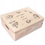 Creative Deco Fa emlékdoboz iskolai emlékekhez, gyermeknek, gravírozással, 40x30 cm (JANCDSD140CUSTOMSCHOOLGIRLBASICFBM)