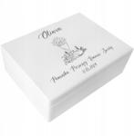 Creative Deco Gravírozott doboz elsőáldozásra, ajándék borítékoknak, emlékeknek, bibliáknak, 40x30x14 cm (JANCDSD140BCUSTOMCOMUNIONCUPMINFBM-W)