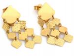 Lovrin Arany fülbevaló 585 14k hosszú, négyzetekkel, 4.76g, elegáns ékszer (60978921)