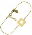 Lovrin 925-ös ezüst, aranyozott karkötő négyzet alakú függőkkel kockás (Lovrin 53939)