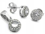 Lovrin 925-ös ezüst szett: diszkrét fülbevaló és medál világos cirkónia kövekkel (Lovrin)