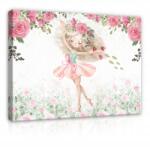 Wallarena Kép Lány Gyerekszobába Balerina Virágok Vásznon 100x70 (Obraz Na Ścianę Dla Dzieci PP14418O1)