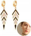 EdiBazzar Arany Színű Levél Fülbevalók 316L Sebészi Acélból, 18K arannyal bevonva, toll alakú, boho stílus