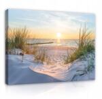 Wallarena Kép Strand Tenger Természet Napnyugta Tájkép Kis Méretű Falra Akasztható 60x40 (Obraz Na Ścianę Do Salonu Sypialni 14020O4)