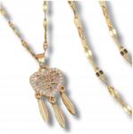 EdiBazzar Arany színű nyaklánc sebészeti acélból, szív alakú álomfogó, 18K arannyal bevonva, elegáns (Naszyjnik złoty stal chirurgiczna damski 316L)