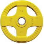 Body-Solid színes gumiborítású 4 kézfogós olimpiai tárcsák 15 kg 15 kg sárga Súlytárcsa
