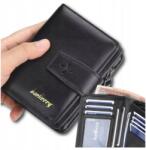 EdiBazzar Bőr Férfi Elegáns pénztárca patentos fekete kártyavédelem függőleges cipzár (C35)