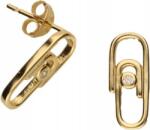 Lovrin Ezüstözött, aranyozott 925-ös ezüst gemkapocs fülbevaló, 1, 5g, stekkeres, cirkónia köves (Lovrin 46386)