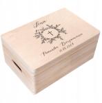 Creative Deco Gravírozott doboz elsőáldozásra, bérmálkozásra ajándékba, emlékbe, borítékokkal 30x20 (JANCDSD130CUSTOMCOMCONFCROSSMINFBM)