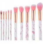 Lewer Márvány Sminkecset Készlet Márvány Rózsaszín 10 darabos (PM03)