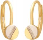 Lovrin Arany női fülbevaló, lógós, finom, 585-ös, fehérarannyal, karika, 14k (Lovrin 13012)