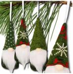  Karácsonyi manó Mikulás zöld 15 cm-es függő készlet 3 db-os gnóm (Świąteczny skrzat Mikołaj 15 cm krasnal)