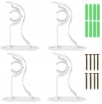  Függönytartó Konzol 6 Darabos Szett, Egysoros, Fém, 18-22 mm-es Rúdhoz, Dekoratív Fehér (B0CNTKV741)