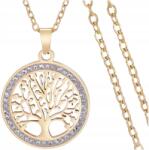  Nyaklánc medál cirkóniákkal, fa motívum, 18K sebészeti acél 316L medál (ZŁOTY Elegancki Naszyjnik Kolia Wisiorek)