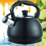 Koko Indukciós És Gáztűzhelyre Alkalmas Rozsdamentes Acél Vízforraló, Fekete, Hugo, 1, 8 Literes, Koko, Síppal (KO-8525)