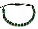 Lovrin 585-ös (14 karátos) arany karkötő malachittal, zsinóron 0, 82g gyönyörű női ékszer (43803350)