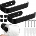  Fekete Wc papír tartó, fürdőszobai csavaros fali akasztó, loft stílus (Uchwyt na papier toaletowy WC czarny)