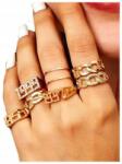  Punk retro arany színű gyűrű szett, boho stílusban (5905204481035)