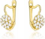 Lovrin Elegáns, 585-ös arany fülbevaló, karika formájú, cirkónia kövekkel, angol kapcsos