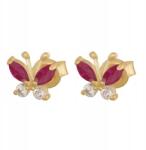 Lovrin Arany fülbevaló gyerekeknek 585-ös finomságú, stekkeres, 1, 30g, cirkónia köves pillangó mintával, lányoknak (61124666)