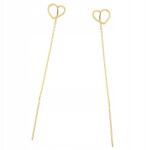 Lovrin Arany színű, 375-ös finomságú, átfűzhető szív alakú fülbevaló, 9 karátos, ajándéknak is kiváló (Lovrin)