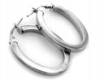 Lovrin Ezüst fülbevaló 925 ovális karika, angol kapcsos, ródiumozott, divatos