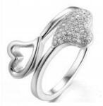 Lovrin 925-ös ezüst gyűrű, finom, szíves, r16-os méret, divatos ajándék hölgyeknek (Lovrin 64083)
