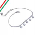 Lovrin 925-ös ezüst karkötő fehér cirkóniákkal a láncon 20 cm divatos minta (Lovrin)