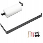  Fekete fém papírtörlő tartó, loft stílusú konyhába, rögzítőelemekkel (Wieszak metalowy na ręcznik papierowy)